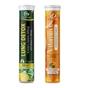 Lung Detox Effervescent – 20 Tabs + Vitamin C Natural Amla 1000mg + Zinc Effervescent – 20 Tabs, Skin, Immunity & Antioxidant Support