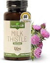 Lignans pour la vie extrait de graines de chardon de lait supplément à base de plantes pour chiens, 100mg - 60 capsules végétariennes, santé du foie de Canine
