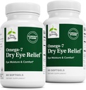 Terry Naturally Omega-7 Sec Eye Relief - Supplément santé oculaire avec l'huile de graines de Buckthorn - Supplément alimentaire pour aider le Sec Eye Relief - 60 Softgels, 2 Pack