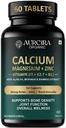Calcium Magnesium Zinc with Vitamin D3 & K2-7 Tablets | Calcium Citrate Malate with Alfalfa, Moringa & Bamboo Leaves Extract | Bone, Joint & Muscle Support | 60 Vegetarian Tablets (60 Piece)