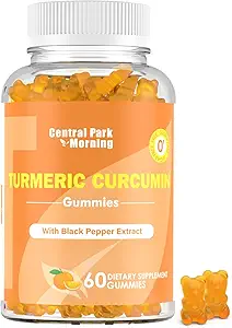 Gummies curcumine curcumine curcumine, Gummies de soutien articulaire extra-forte avec Curcumine curcumine curcumine, Vegan non-OGM, complément alimentaire, 60 comte