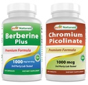 Meilleures naturelles Berberine Plus 1000mg & Picolinate de chrome 1000mcg