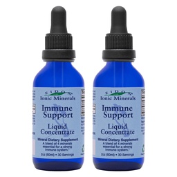 Eidon Ionic Minerals Immune Supplément de support Concentrate liquide - Gouttes minérales avec Zinc, Sélénium, Support et Entretien du système immunitaire, Biodisponible, Pas de conservateurs - 2 oz (paquet de 2)