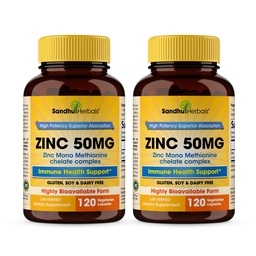 Zinc 50mg Capsules pour les hommes et les femmes, 240 Count.