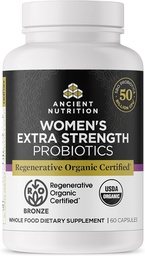Probiotiques certifiés biologiques régénératifs pour les femmes, les probiotiques Femmes Extra Strength, Healthy Digestion and Immune System Function Support, 25 milliards d'UCF* par service, 60 comtes
