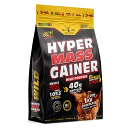 Wild Buck Hyper Mass Gainer Powder, High Protein Muscle Mass Gainer with Creatine + Taurine,1053 Calories & 40g Protein , Gain Strength & Size, Weight Gainer for Men & Women [Chocolate Peanut Butter, 1 Kg / 2.2 lb]