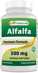 Best Naturals Alfalfa Green Super Food 500 mg 180 Capsules (180 Nombre (paquet de 1))