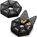 2PCS Weekly Pill Organizer Large 7 Day Pill Box Organizer Daily Medicine Case for Vitamine Fish Oil Pills Suppléments Arthrite Friendly