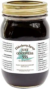 All Natural Elderberry Sirop (16 fl oz) pour les adultes et les enfants, Supplément à base de plantes de soutien quotidien aux antioxydants, sambucus biologique Elderberry