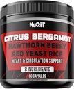 Citrus Bergamote avec le riz rouge de levure, le coeur et la fonction circulatoire support comme Black Chokeberry, Hawthorn & More - Système immunitaire, santé cardiaque et confortable Mood - 60 Capsules