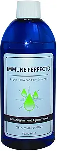 Immune Perfecto - Trace de particules atomiques Minéraux d'argent colloïdal, de cuivre et de zinc - parfait sur demande Soutien métabolique - 8 oz (236 ml)