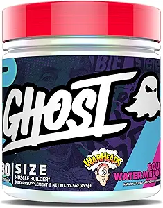 GHOST Taille Muscle Builder Dietary Supplément - Warheads Sour Pastèque, 30 portions - Creatine Muscle Growth and Strength Building Suppléments pour les hommes et les femmes - Sans sucre et gluten, végétalien