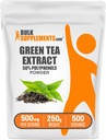 BulkSupplements.compoudre d'extrait de thé vert - Supplément de 50% de polyphénols, Suppléments d'EGCG - Sans gluten, 500mg par portion, 250g (8,8 oz) (paquet de 1)