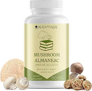 Champignon Almaneac Nootropics Supplément de soutien du cerveau, stimule l'énergie, Focus, Immmune Support - avec Lions Mane, Cordyceps, Turquie Tail, Shiitake Champignons - 60 Capsules