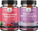 Ensemble de complément complet à la ménopause à base de plantes pour les femmes - Équilibre multi-avantages de la ménopause à base d'hormones et supplément Potent DIM pour les femmes ayant un soutien à la ménopause DIM et au poivre noir et un soulagement du SPM