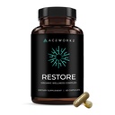 Restore - Complexe de mousse de mer biologique avec BioPerine® pour une absorption accrue - 12 000 mg par portion - Ashwagandha, Huile de graines noires, Turmeric, Shilajit - Détox, Immune, Energy & Mood Support (60 capsules)