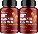 Blocker DHT pour les hommes Supplément de croissance des cheveux avec Saw Palmetto & Biotin - Vitamines de croissance des cheveux - Recroissance des cheveux - Suppléments de perte naturelle des cheveux liquide - Mélanges à base de plantes propriétaires (180 capsules)