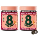 8Greens Supergreens Gummies Super Greens Poudre Superfood Gummy pour le métabolisme, l'immunité et le focus, enzymes de santé digestive, biologique: Chlorella, Spiruline, Aloe Vera, Peach Flavor, 100 Comte