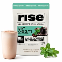 Poudre de protéines de lactosérum - Chocolat à la menthe de 25g Protéines sans arômes artificiels, colorants ou conservateurs - sans sucre, sans gluten, sans soja (2,4 lbs)