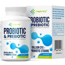 Probiotiques pour les femmes et les hommes, 300 milliards d'UFC Probiotiques de 12 souches + mélange de prébiotiques biologiques pour le digestif quotidien, l'Immune, Gut, Bloating, Gut Health pour les femmes et les hommes, plateau stable - 60 capsules