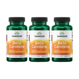 Swanson bêta-carotène vitamine A 25000 UI peau système immunitaire santé antioxydant soutien 7500 mcg 300 Softgels compte (3 Pack)