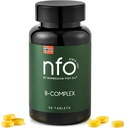 Complexe NFO Vitamine B [90 comprimés] Complexe norvégien naturel à forte teneur enose des multivitamines du groupe B sous une forme facilement accessible : B1, B2, B3, B5, B6, B9, B12 pour hommes et femmes fabriqués en Norvège