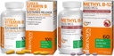 Bronson Méthyl B12 5000 mcg Vitamine B12 Méthylcobalamine Lozenges + Super B Complexe Vitamine B Soutenu à libération lente
