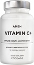 Supplément vitamine C+ d'amen avec zinc, bioflavonoïdes, Quercetin, Rose HIPS, Elderberry – végétalien, non-OGM – 2 mois d'approvisionnement - 120 capsules