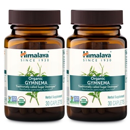 Himalaya Organic Gymnema Sylvestre – Soutien au métabolisme du glucose à base de plantes - USDA Organic, non-OGM, végétalien, sans gluten, sans additifs, 700 mg, 30 Caplets (paquet de 2)
