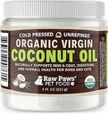 Huile de noix de coco vierge biologique pour chiens et chats, 4-oz - Supports Système immunitaire, Digestion, Santé Orale, Thyroïde - Allergy Relief pour chiens - Hairball Relief