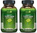Irwin Naturals Double Potency 5-HTP Extra - 60 liquides Soft-Gels, pack de 2 - pour la relaxation et la production de sérotonine - 60 Total des portions