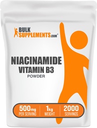 BulkSupplements.com Poudre de niacinamide - Niacinamide 500mg - Vitamine B3 Niacinamide - Vitamine B3 Poudre - Vitamine B3 Nicotinamide 500mg - 500mg Nicotinamide par portion (5 kilogrammes - 11 lbs)