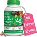 Mélange de fruits et légumes Mega Choice Botanique - 42 gélules de fruits et légumes - Elderberry, Chlorella, Kale - Suppléments - 60 gélules