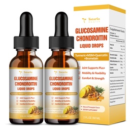 (2 paquets) Glucosamine Chondroitine MSM Soutien santé mixte - supplément de sulfate de chondroitine Turmère, Quercetin, Bromelain, MSM Huile