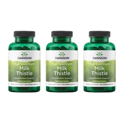 Thistle de lait de Swanson - Supplément de soutien du foie à base de plantes - Formule naturelle aidant à maintenir la santé et le bien-être - (100 capsules, 500mg chacune) 3 Pack