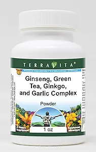 Ginseng, thé vert, ginkgo et poudre complexe d'ail (1 oz, ZIN: 517068)