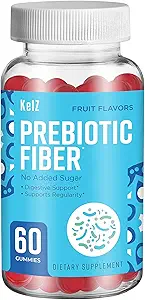 KelZ Supplément de fibre prébiotique Gommies, arômes de fruits, 60 Nombre (paquet de 1)