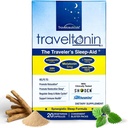 Aide au sommeil de voyage Obtenir Jet Lag Relief, Restaurant Sommeil, Immune Support , Vol, Hôtel Essentiel , 5-en-1 Formule w/Melatonin, Ashwagandha, L-Theanine, GABA, Lemon Baume , 20 Capsules