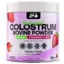 Poudre de supplément Bovine Colostrum X3 pour les humains, 100% Pure Complete Natural Grass Fed Superfood, High IgG, Plus Probiotique et Prébiotique, Flaveur de fraises naturelles, Fabriqué aux États-Unis