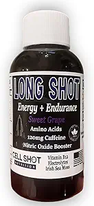 Grape douce long shot - 4 Pack - Booster à oxyde nitrique, caféine, nootropiques, électrolytes, acides aminés - Endurance naturelle et amélioration de la performance