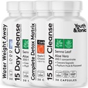 Detox Cleanse Kick Off Gestion du poids et Nettoyeur de Colon Extra. 4pk pour la perte d'eau, le bloom, l'estomac plat, puffines w vinaigre de cidre de pomme, feuille de Senna, Glucomannan, chrome, probiotique 120 pilules