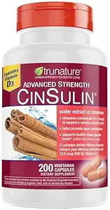 OProCyn Tru Nature Cinsulin Avanced Strength Cinnamon Extract 500mg, 200 Capsules végétariennes