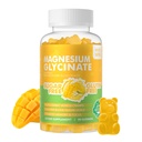 90 CT Glycinat de magnésium Gommies 1000mg - Supplément de potassium de magnésium sans sucre avec vitamine D, B6, CoQ10 pour l'humeur calme et le soutien du sommeil - 90 Gommies d'ananas de mangue