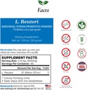 Lactobacillus Reuteri Probiotic Powder 75 Million de cfu Fabriqué aux États-Unis Pas d'additifs Direct du fabricant Pas d'entreposage de tiers Soutien digestif et immunitaire L. Reuteri 30 Grams (1.05 OZ)
