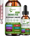 Zinc Quercetin avec la vitamine Bromelain C D3 gouttes liquides Immune Support avec la vitamine A K2 Echinacea Chlorophylle et Elderberry - 10 in1 Immune Defense Drops Complex pour la santé immunitaire