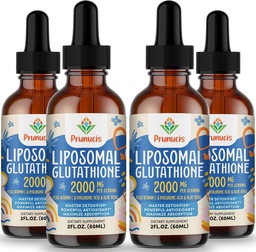 2000MG Glutathion liposomique liquide, 98% Absorption, supplément de forme active L-Glutathion, Complexe antioxydant végétalien puissant pour système immunitaire, Défense du vieillissement, Detox,8 FL.OZ