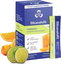 Blueshift Turmeric Citrus Medley - Paquets en poudre pour l'eau, supplément curcumin curcumin curcuma, sans mélange de boisson de sucre pour le soutien de récupération naturelle - Arôme d'agrumes, bâtonnets de poudre (10 Pack)