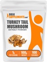 BulkSupplements.com Poudre d'extrait de champignons de la dinde - Coriolus Versicolor Extract, Supplément de champignons - Vegan & Gluten Free, 1g par portion, 100g (3.5 oz) (paquet de 1)