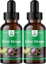 Soutien du foie Teinture de chardon de lait - Mélange liquide de chardon de lait à base de plantes avec racine Astragalus pour nettoyer et réparer la détox du foie - Nettoyer les gouttes de détox avec la maitake chiitake et Cordyceps (2 pack)