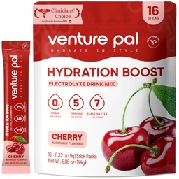 Venture Pal Powder Packets sans électrolyte de sucre - Liquid Daily IV Drink Mix pour l'hydratation rapide et la récupération des parties